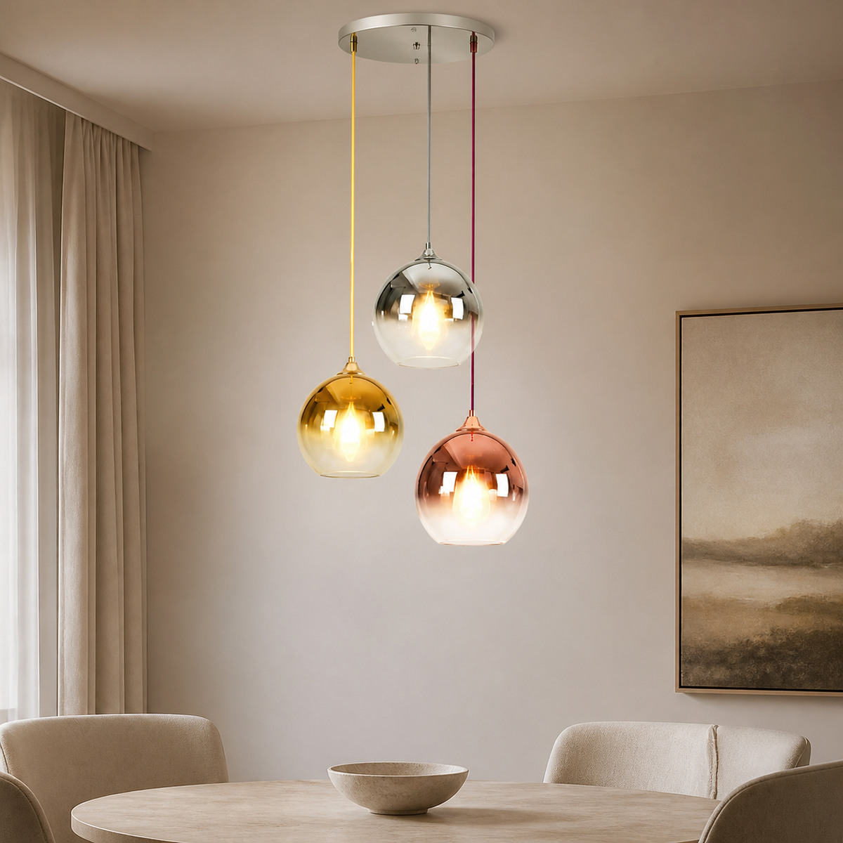 Modern Glass Globe Pendant Light