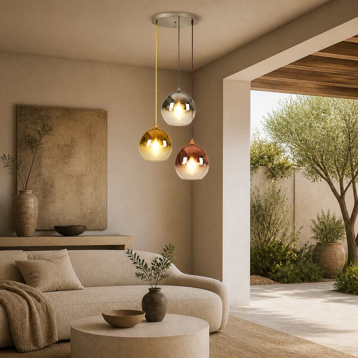 Modern Glass Globe Pendant Light
