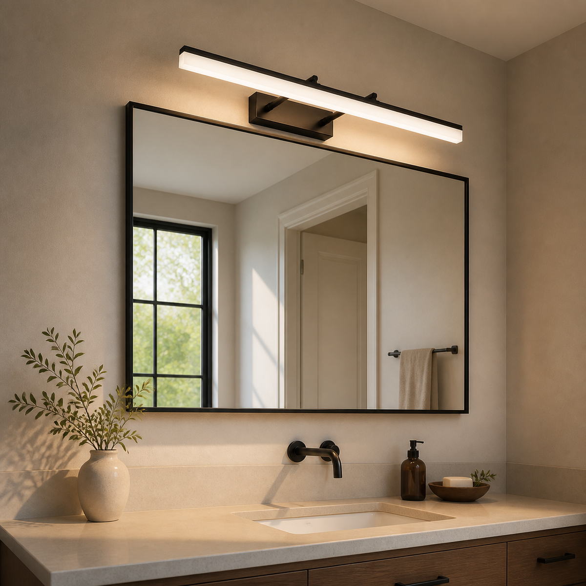 Modern Metal Linear Vanity Light