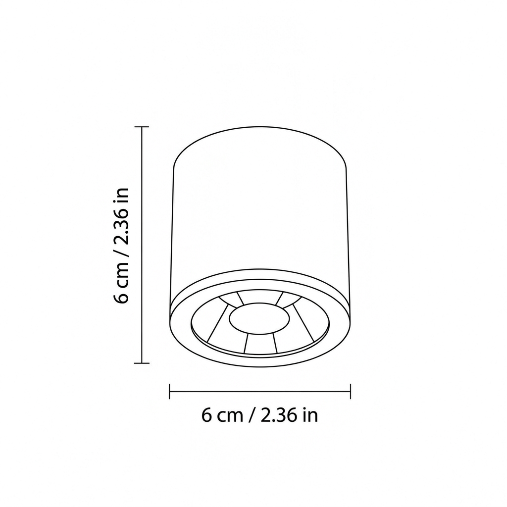 Nowoczesna metalowa cylindryczna lampa sufitowa