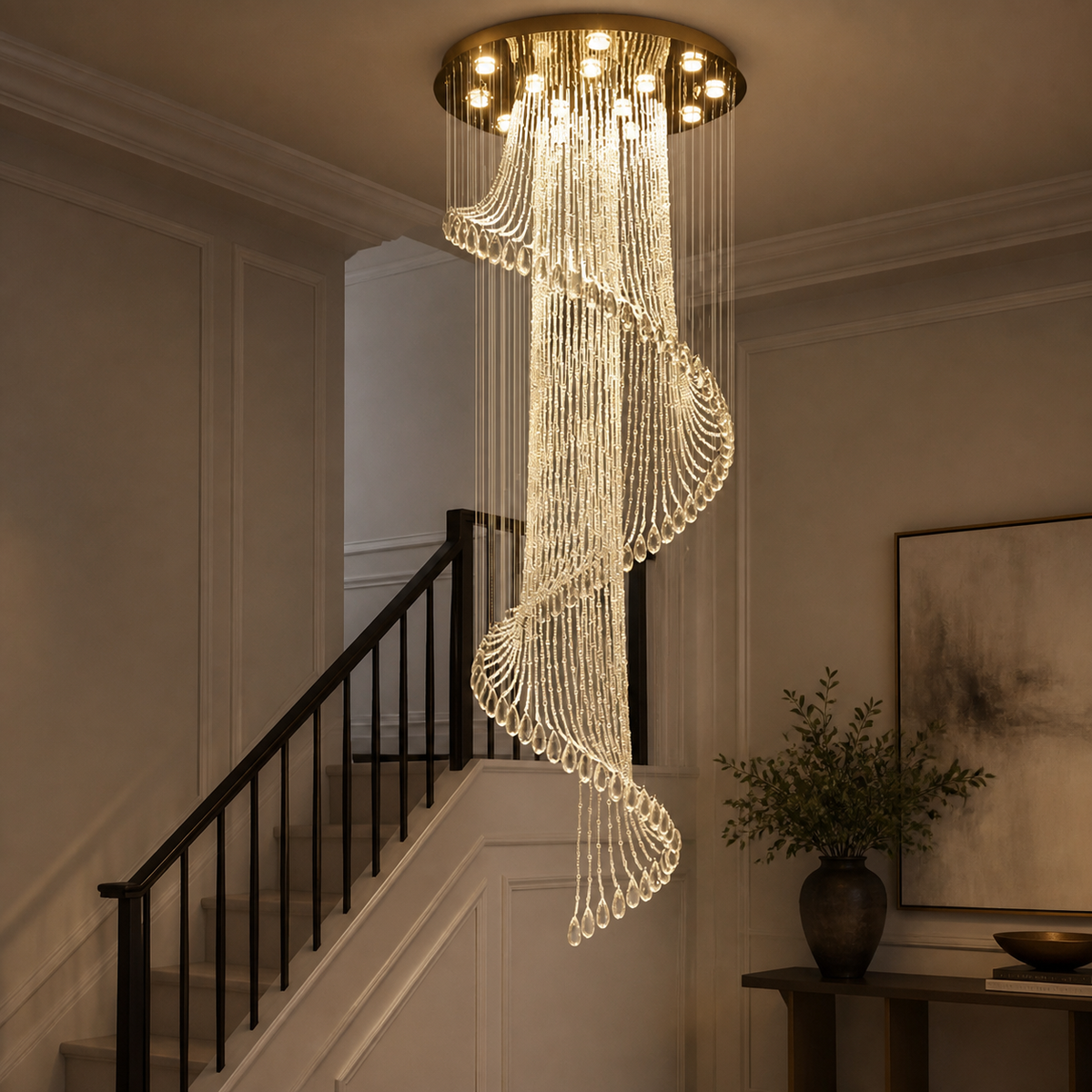 Glam Crystal Cascade Chandelier
