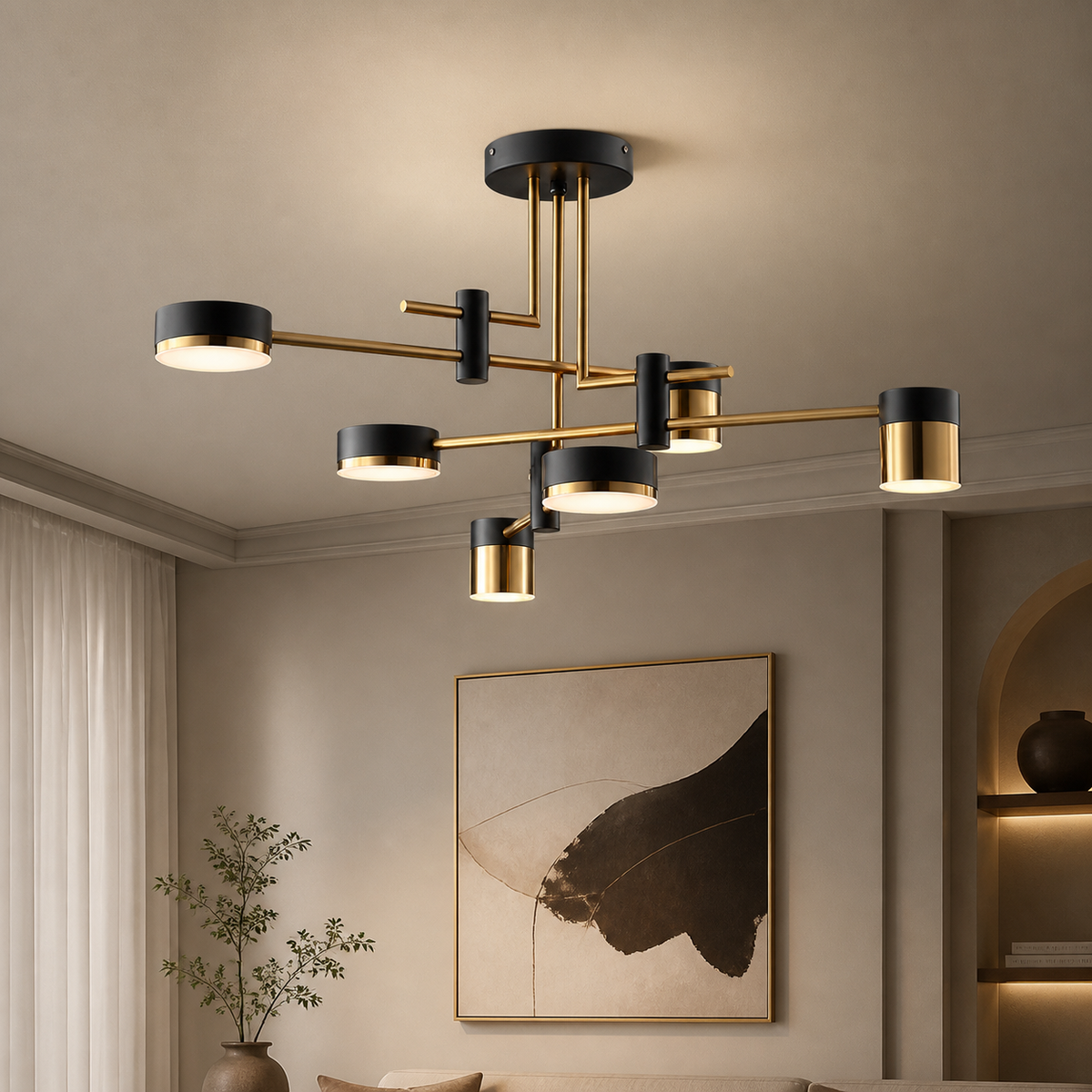 Modern Geometric Sputnik LED Chandelier