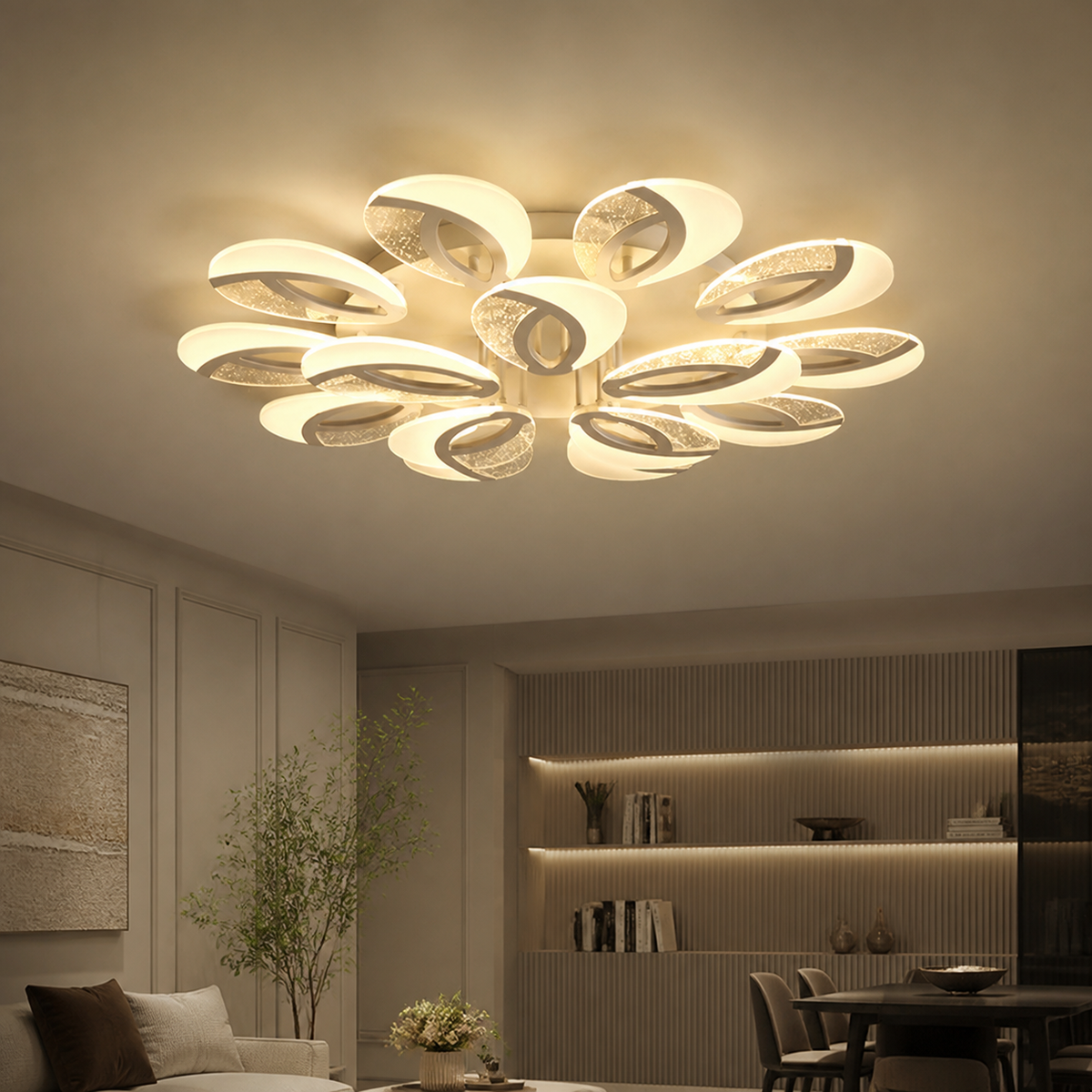 Modern Acrylic Ring-Cluster Ceiling Light