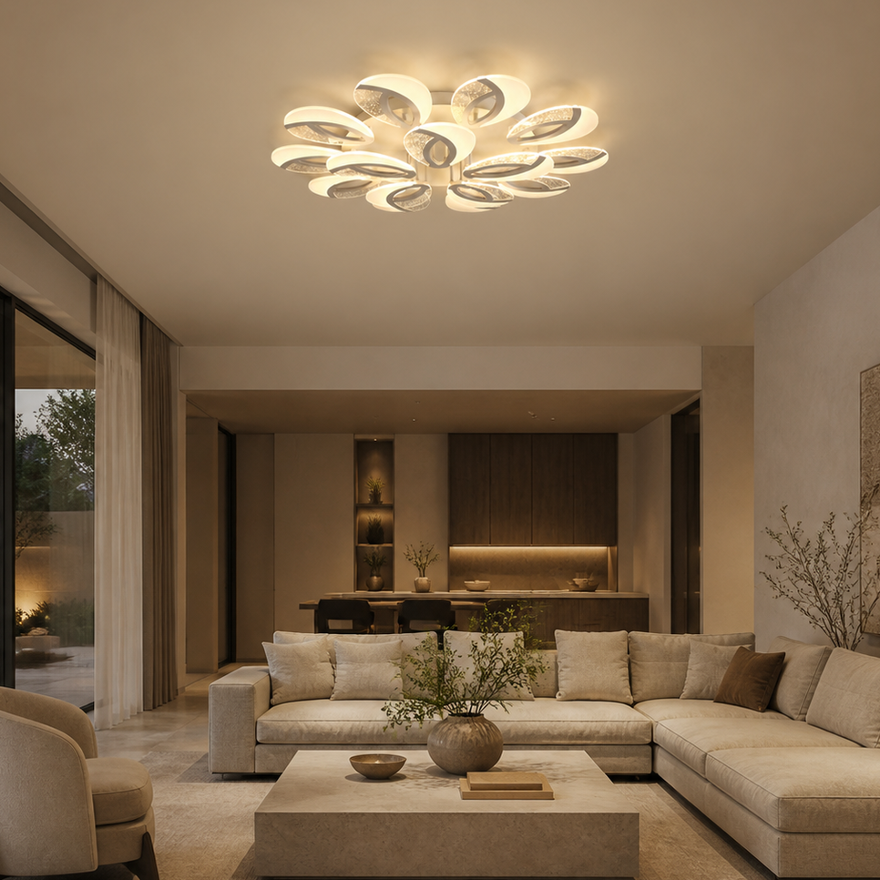 Modern Acrylic Ring-Cluster Ceiling Light