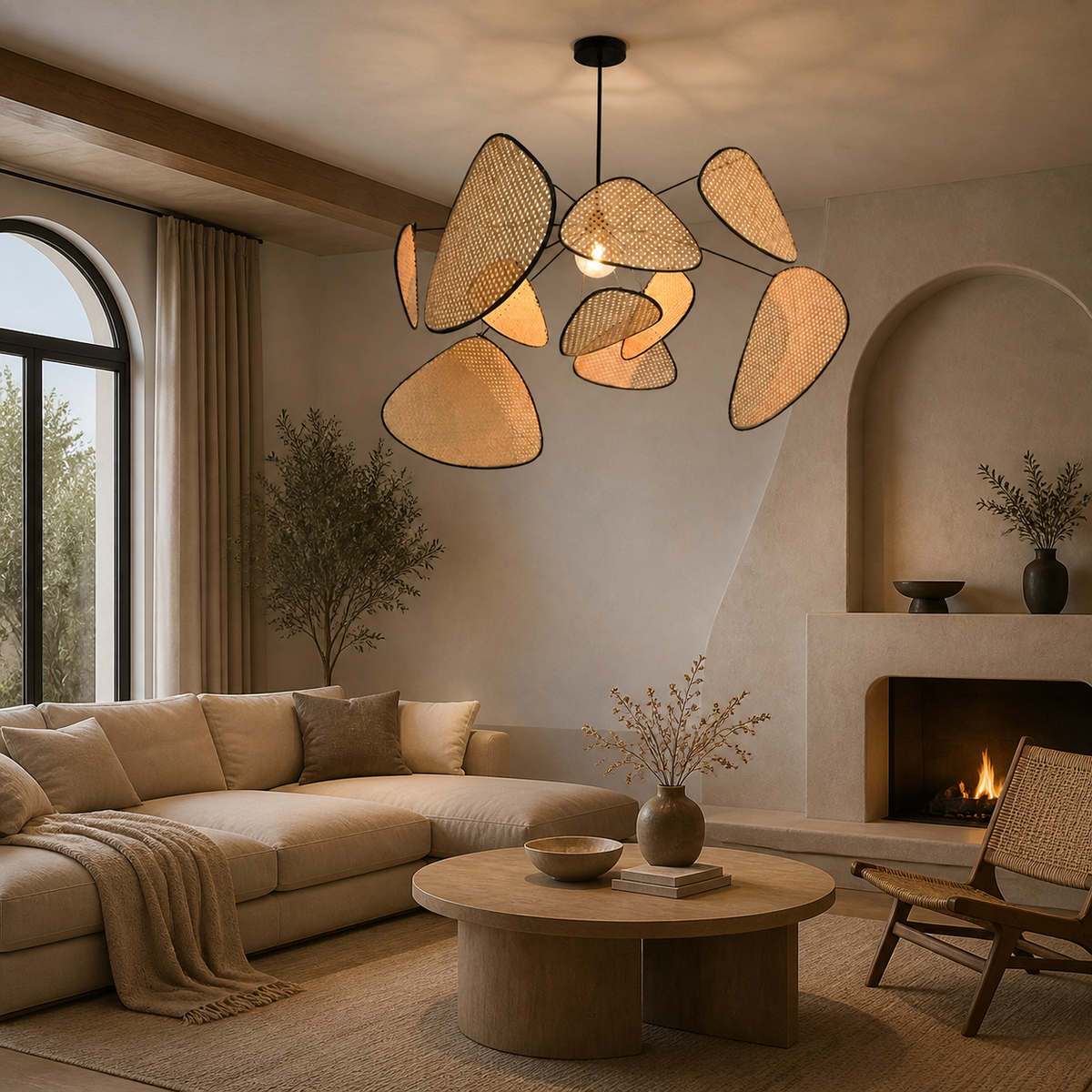 Rustic Metal Petal Pendant Light