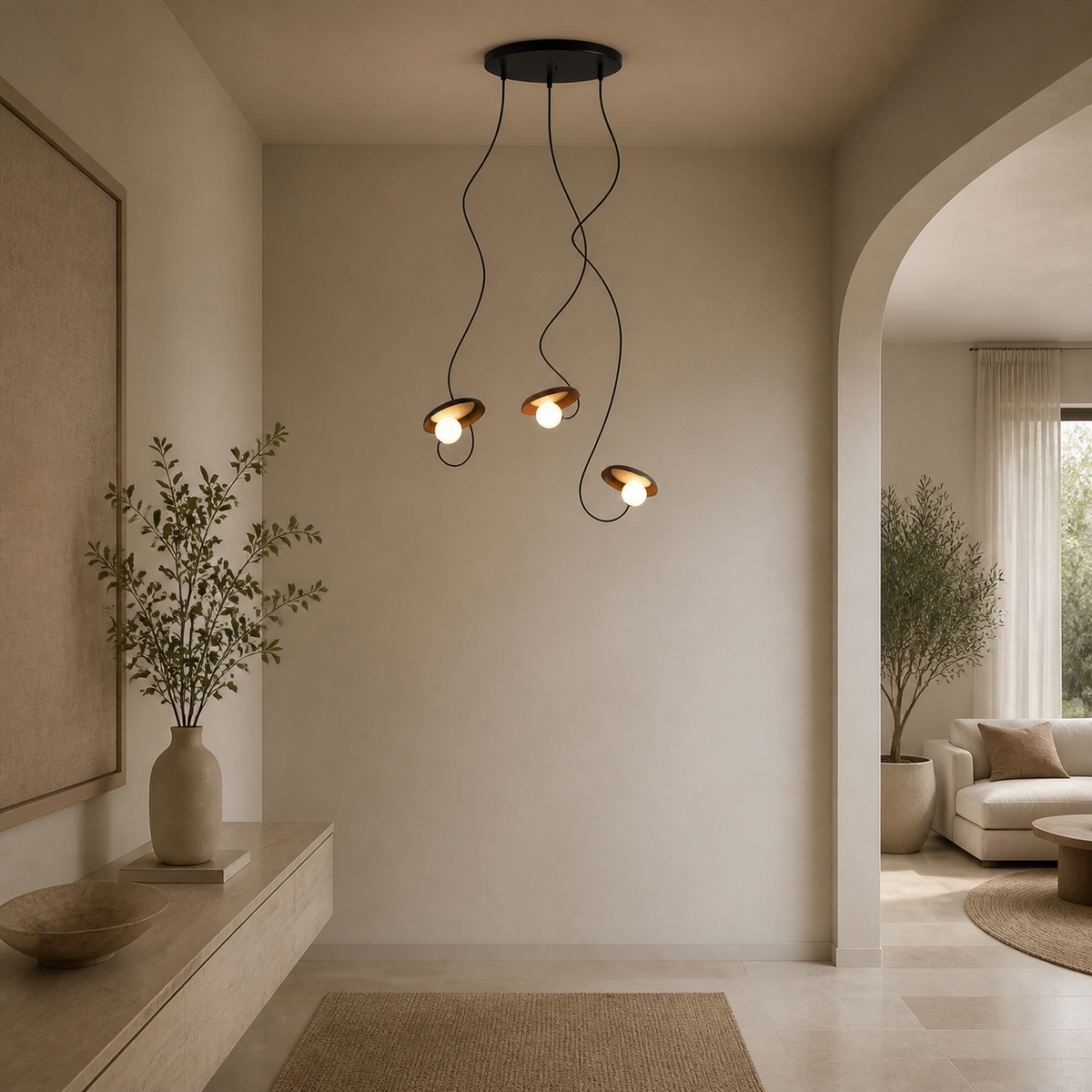 Modern Metal Disc Pendant Light