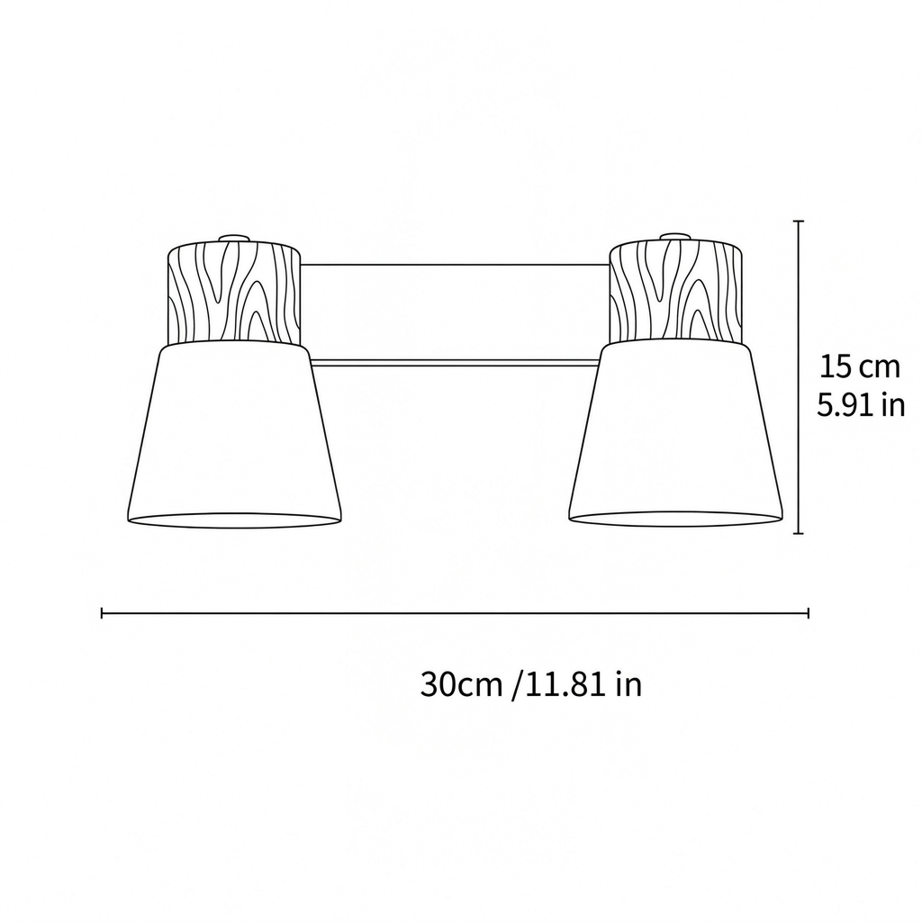 Moderne Waschtischleuchte mit Glaskegel