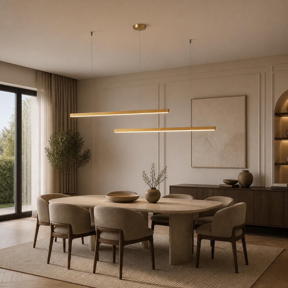 Modern Metal Linear Pendant Light