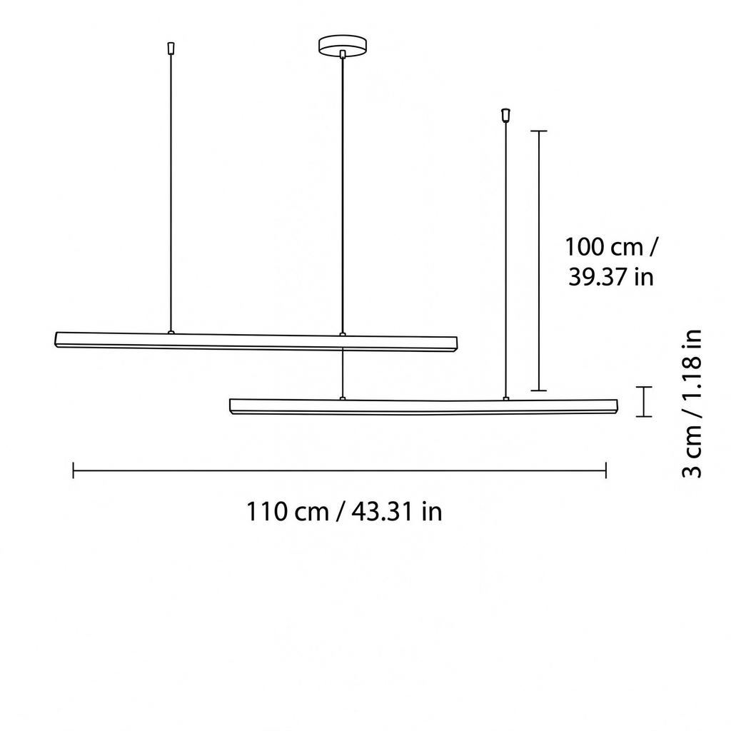 Modern Metal Linear Pendant Light