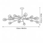 Lustre Branchages Glamour en Cristal