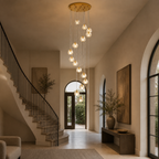 Modern Glass Cascade Chandelier