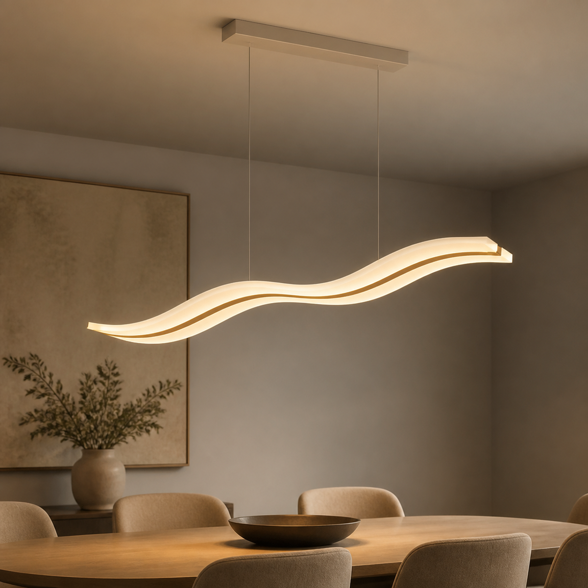 Modern Acrylic Wave Pendant Light