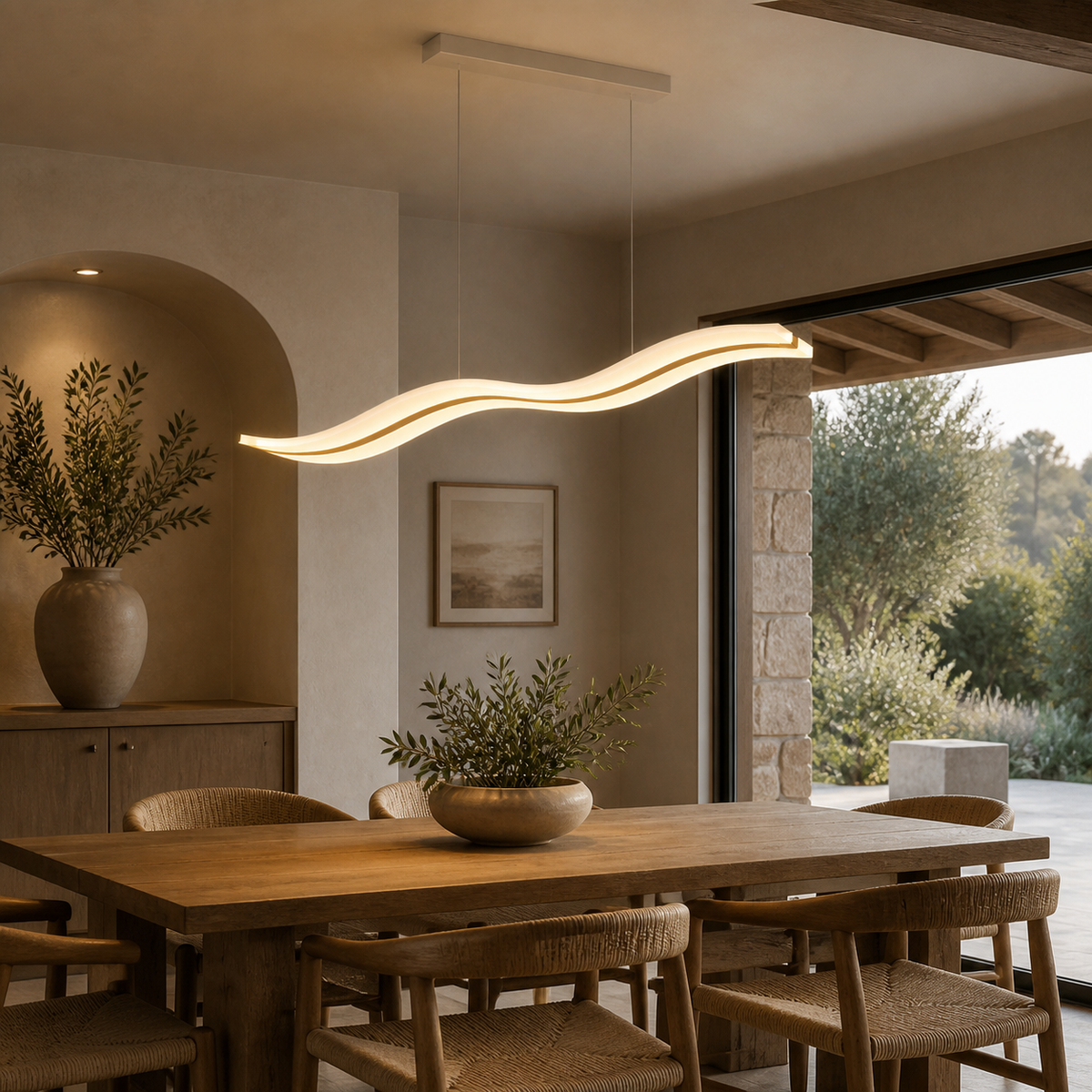 Modern Acrylic Wave Pendant Light