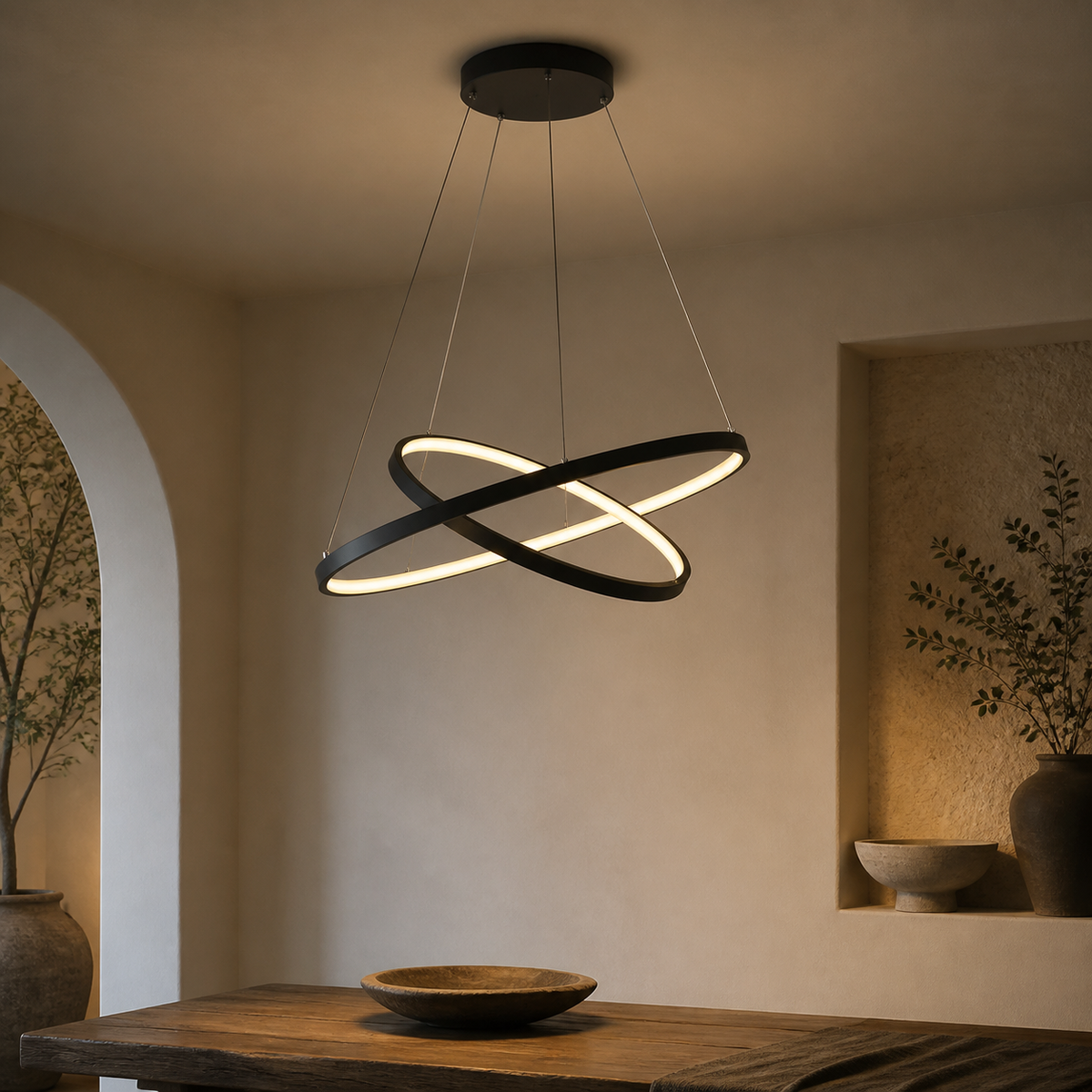 Modern Metal Ring Pendant Light