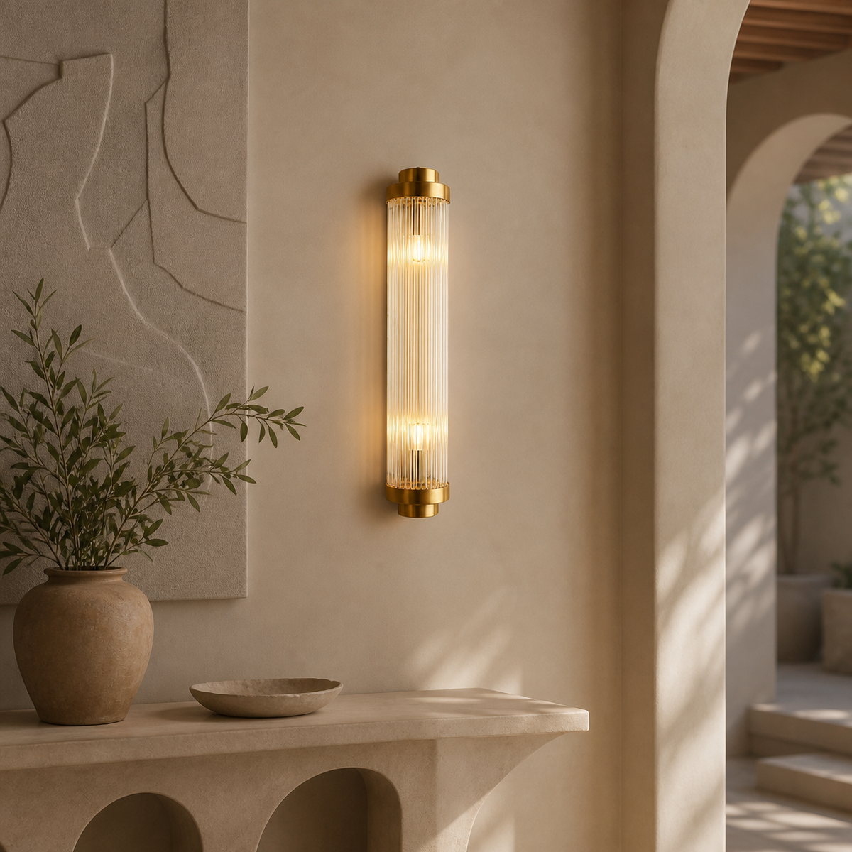 Modern Crystal Cylinder Wall Light