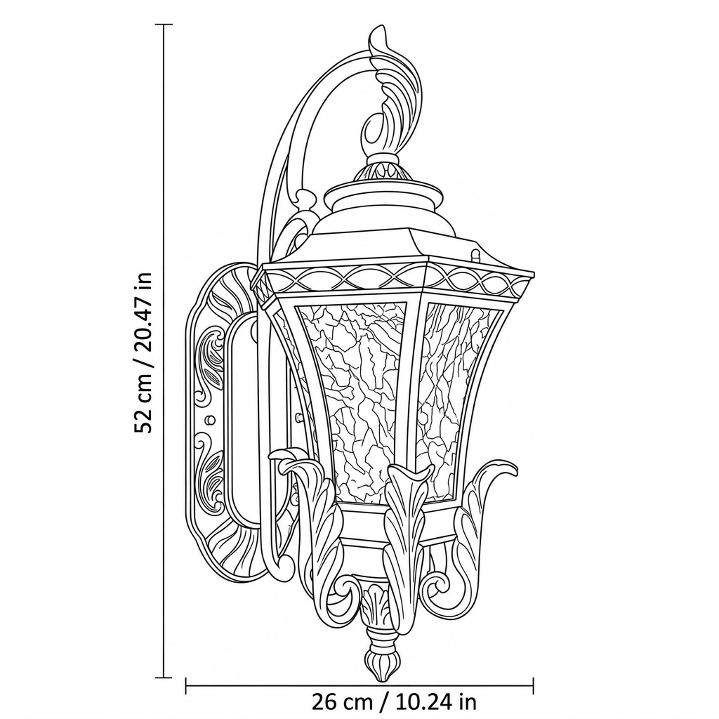 Vintage Glass Lantern Wall Light