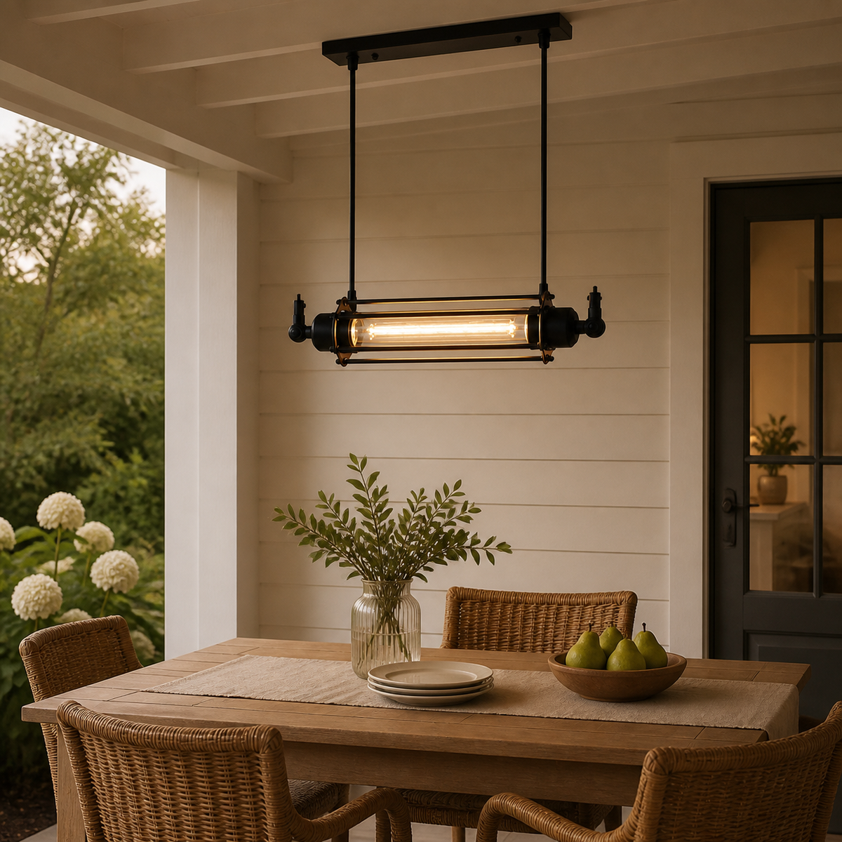 Industrial Metal Linear Pendant Light