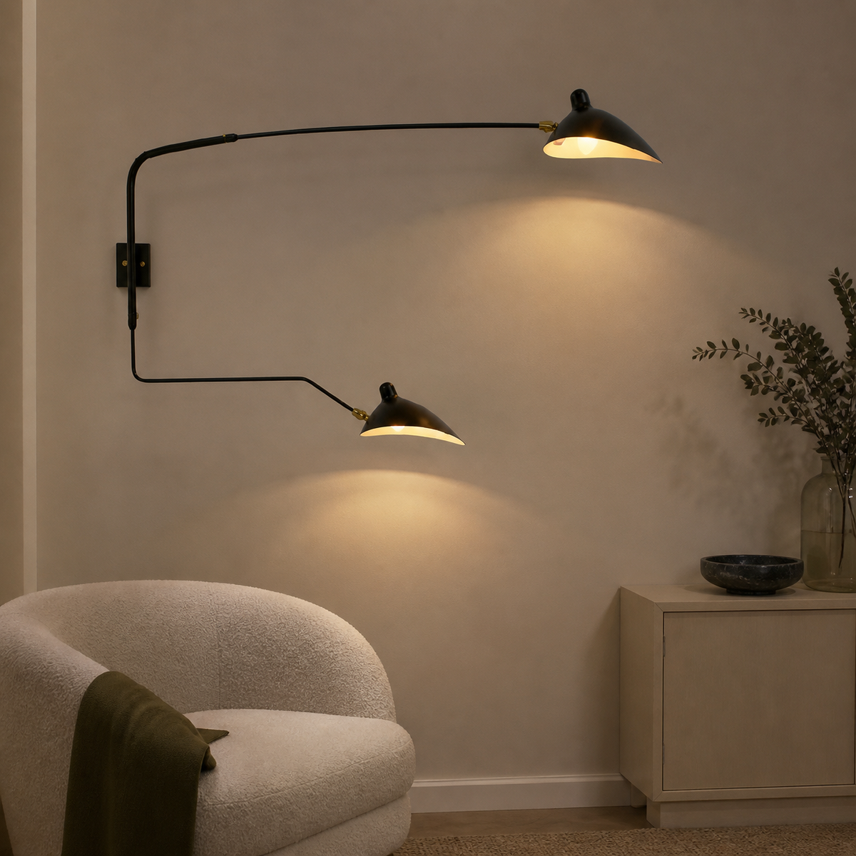 Modern Metal Swing-Arm Wall Light