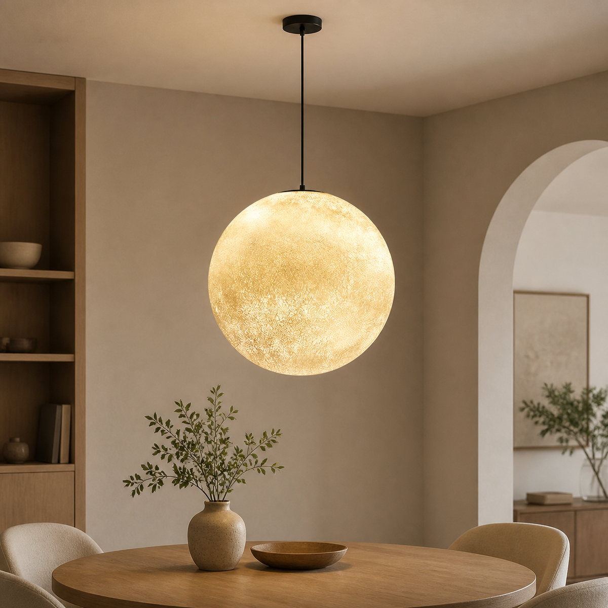 Modern Metal Moon Pendant Light