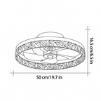 Plafonnier ventilateur moderne en métal avec anneau lumineux