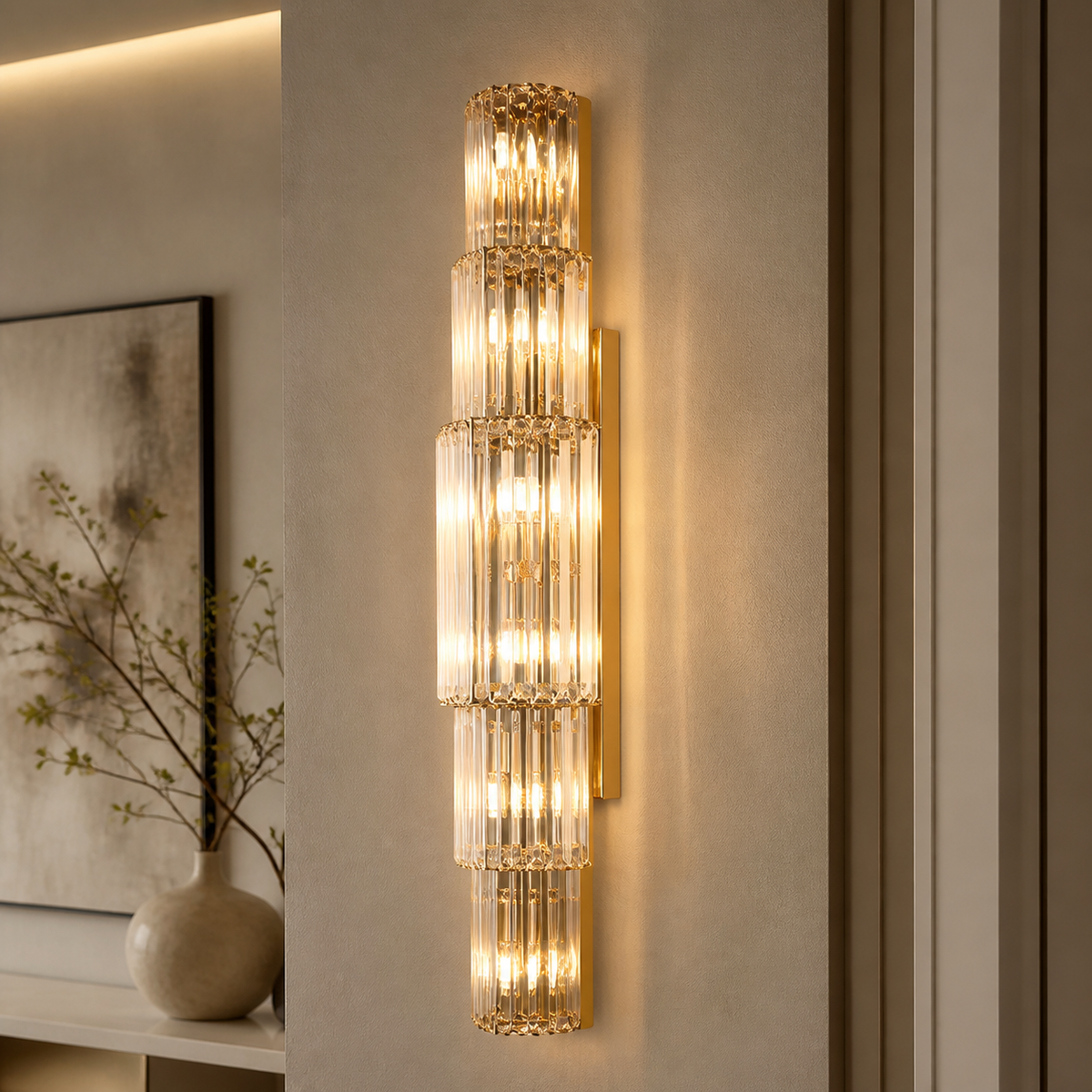 Glam Crystal Linear Wall Light