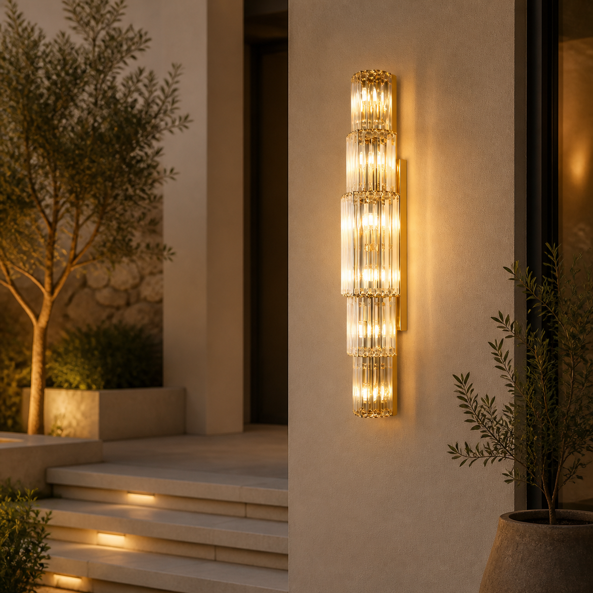 Glam Crystal Linear Wall Light