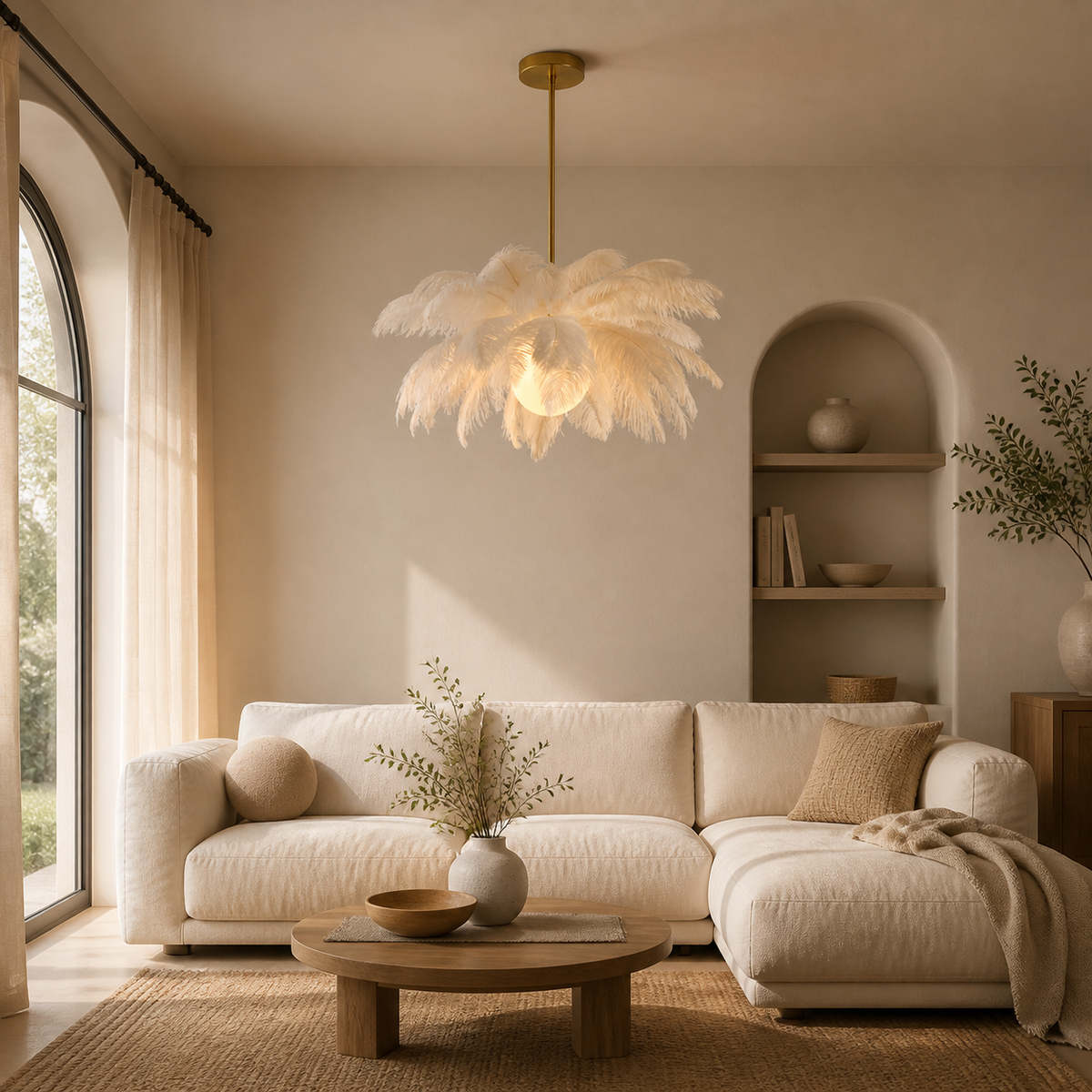 Glam Feather Feather Pendant Light