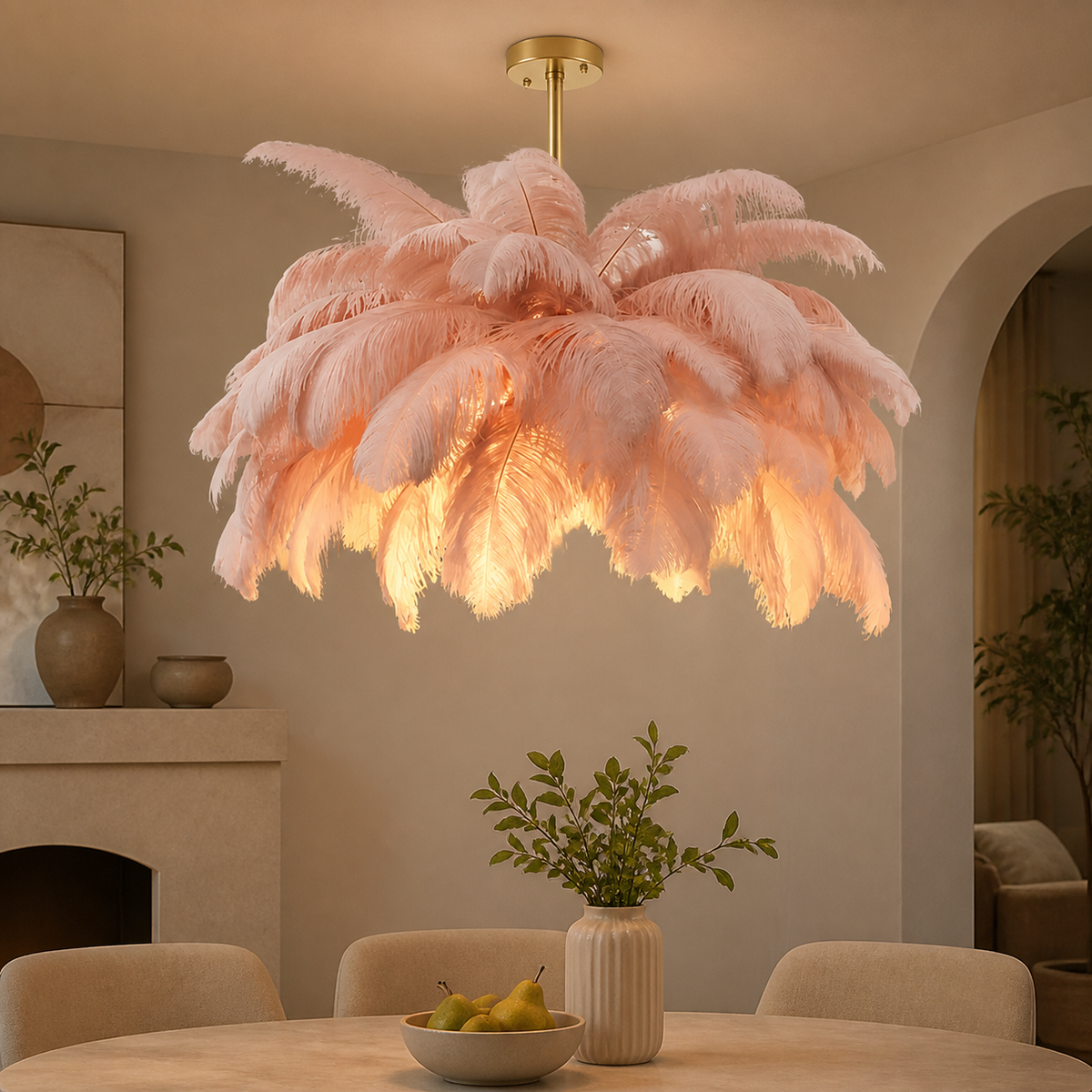 Glam Feather Pendant Light