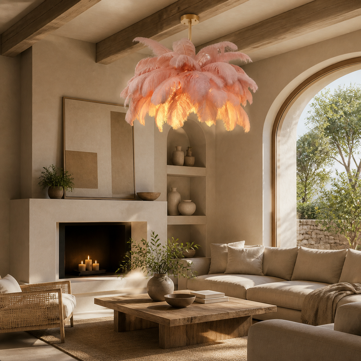 Glam Feather Pendant Light