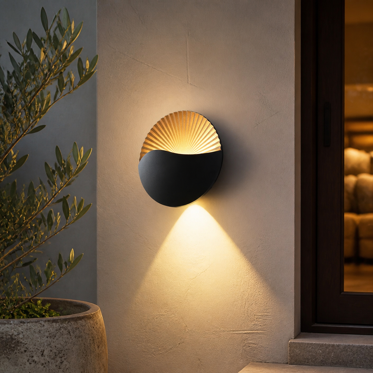 Modern Metal Half-Moon Wall Light