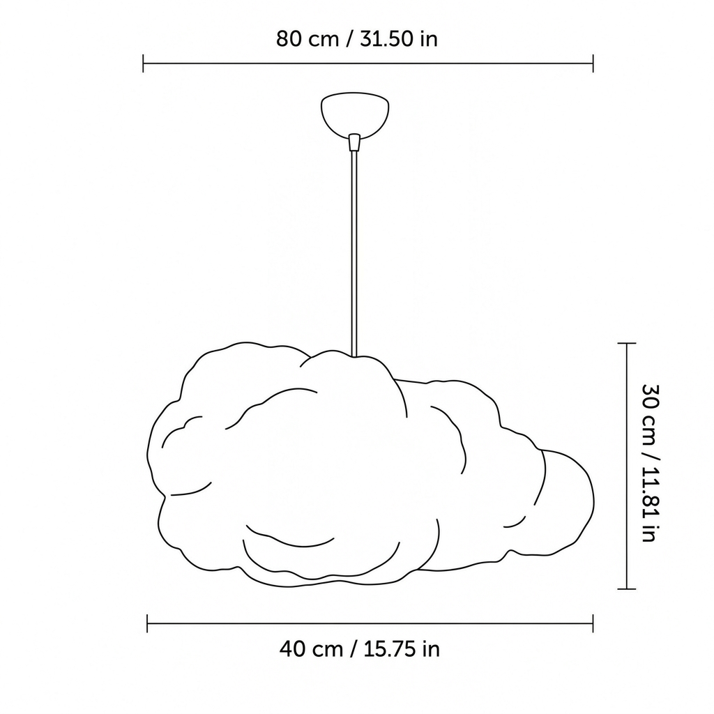 Moderne Wolken-Pendelleuchte aus PVC