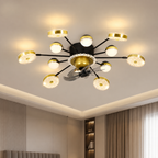 Modern Metal Sputnik Ceiling Fan Light