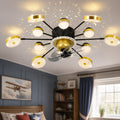 Modern Metal Sputnik Ceiling Fan Light