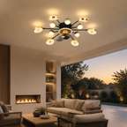 Modern Metal Sputnik Ceiling Fan Light