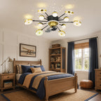 Modern Metal Sputnik Ceiling Fan Light