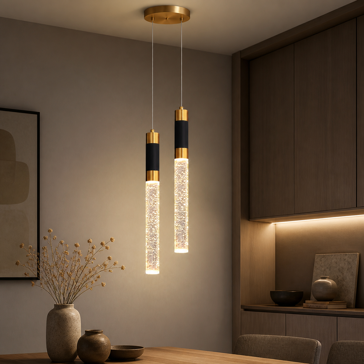Modern Metal Cylinder Pendant Light