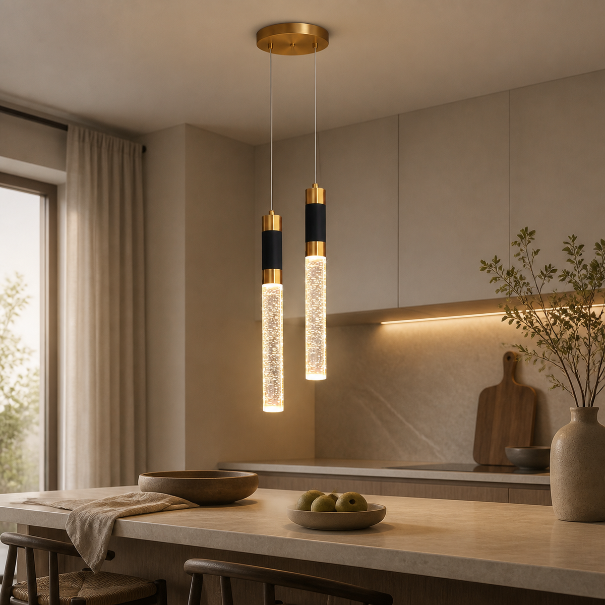 Modern Metal Cylinder Pendant Light