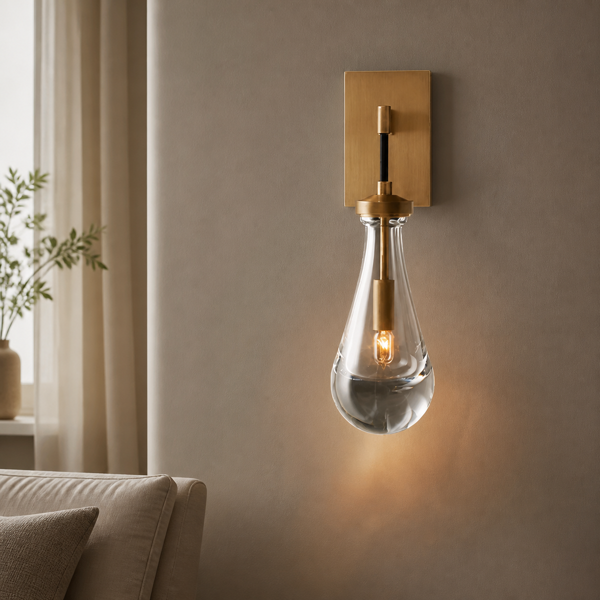 Modern Crystal Teardrop Wall Light