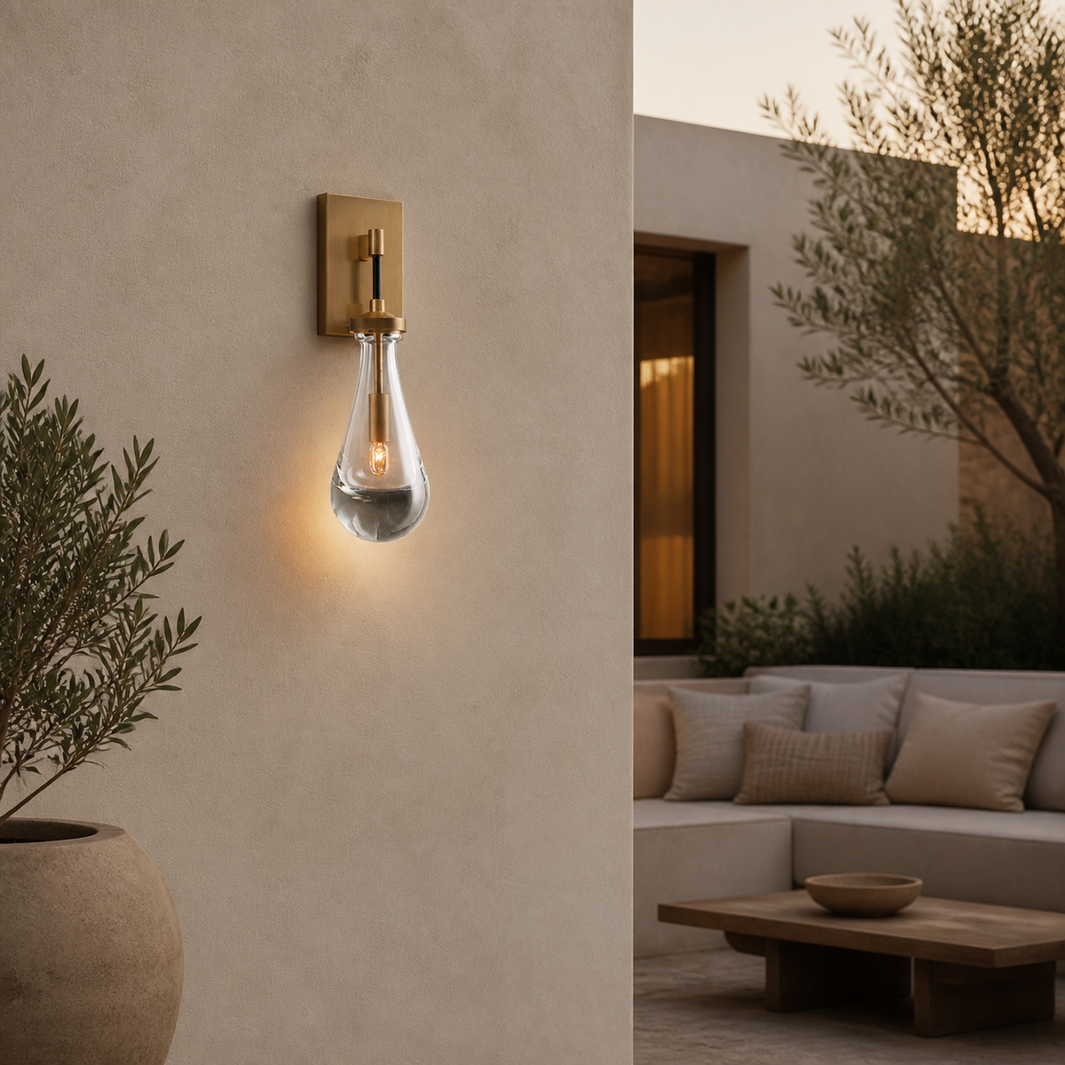 Modern Crystal Teardrop Wall Light