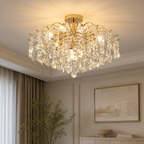 Lampadario glamour a rami in cristallo