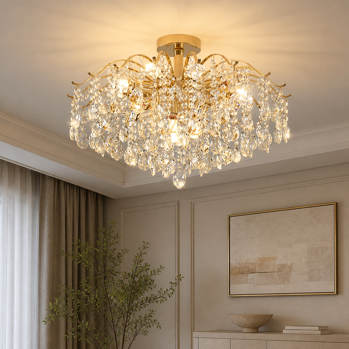 Glam Crystal Branch Chandelier