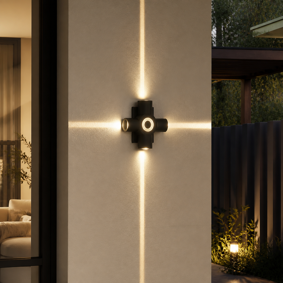 Modern Metal Cross-Beam Wall Light