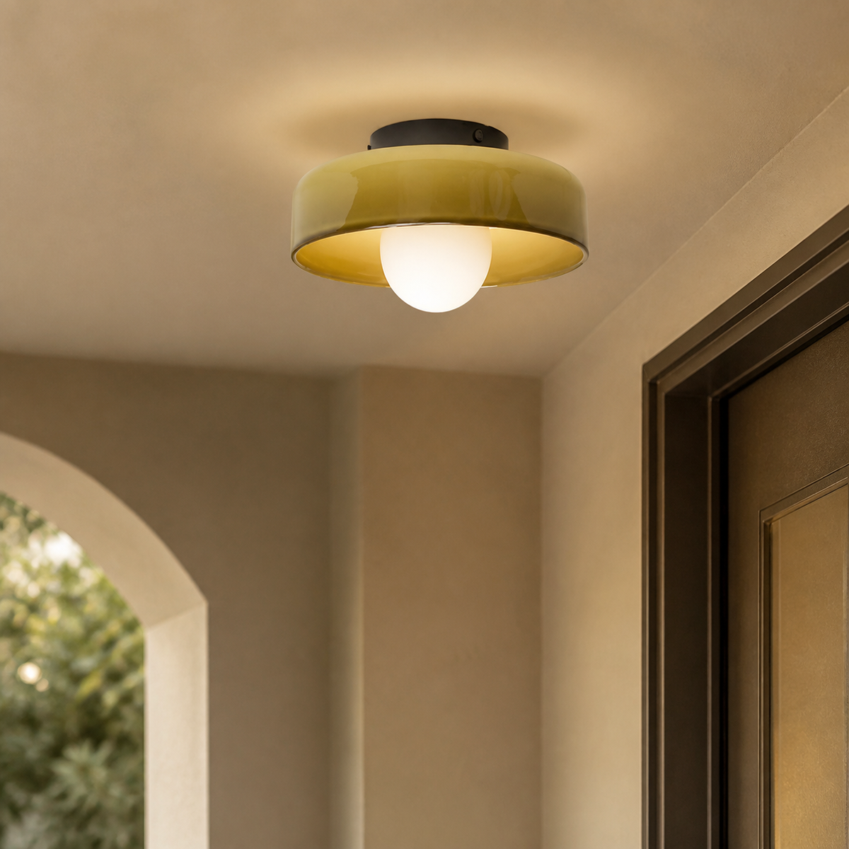 Industrial Glass Disc Ceiling Light