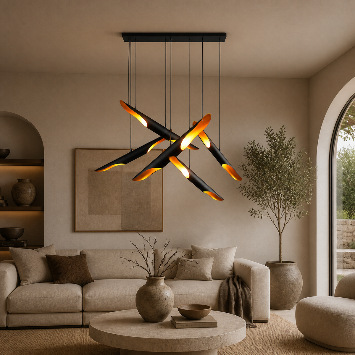 Modern Metal Blade Pendant Light