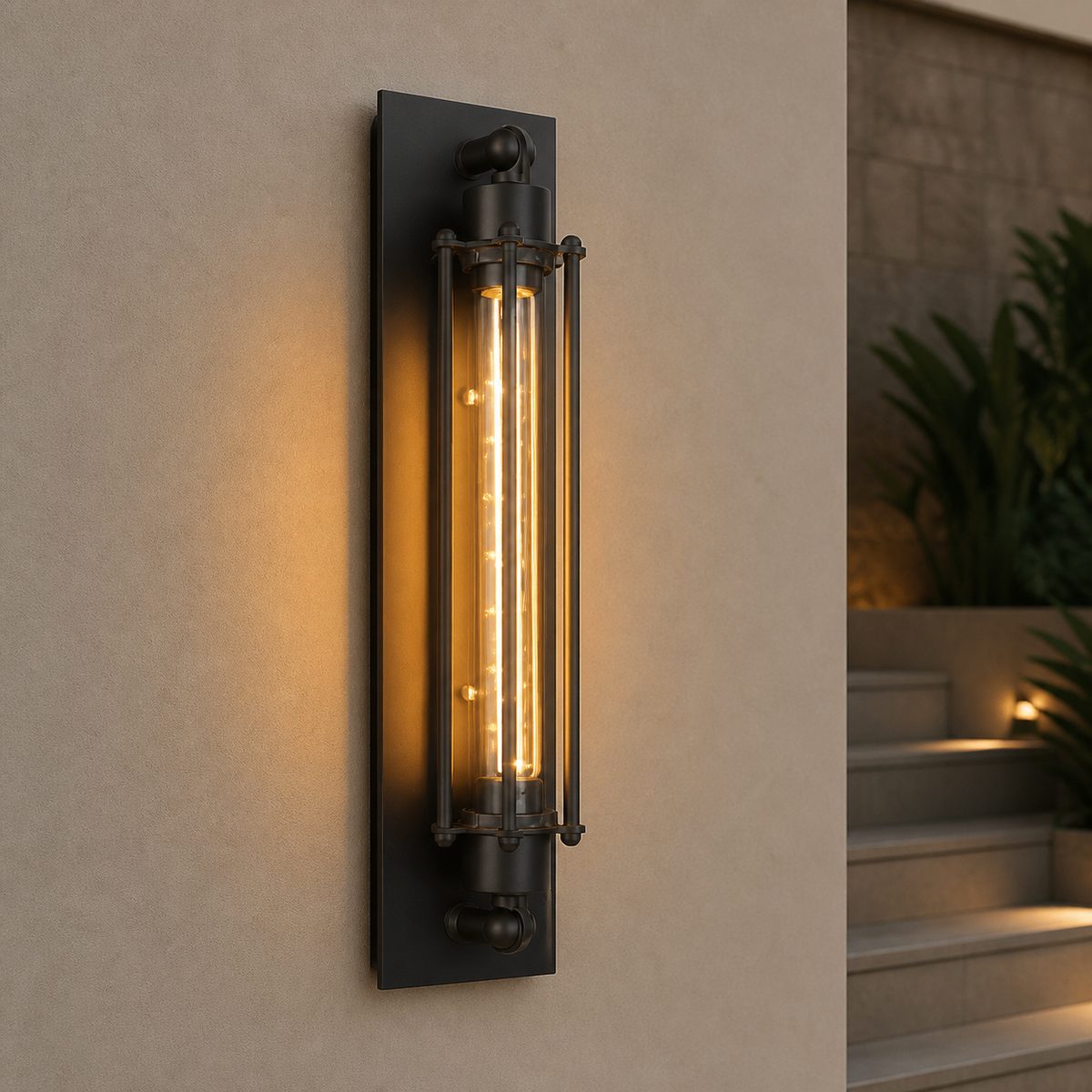 Industrial Metal Pipe Wall Light