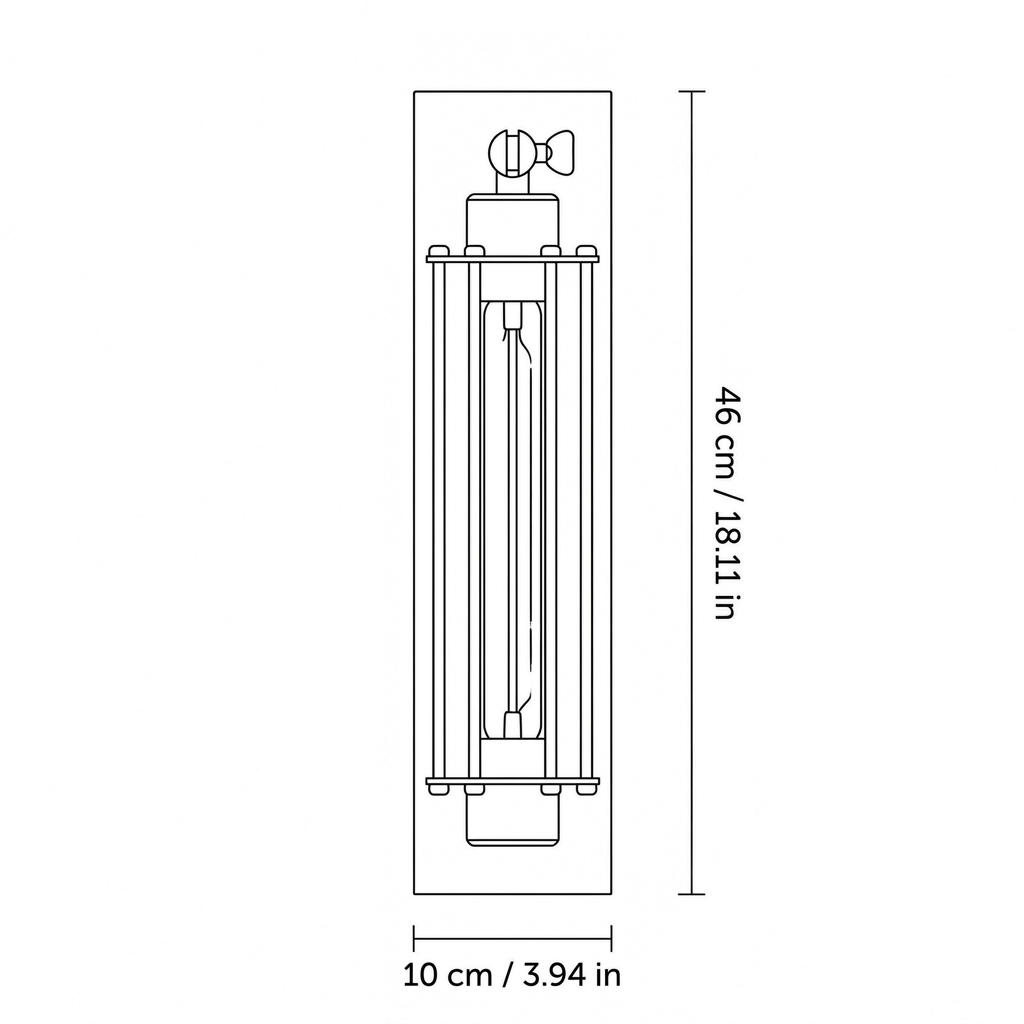 Industriële metalen pijpwandlamp