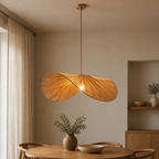 Boho Rattan Leaf Pendant Light