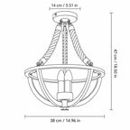Vintage Metal Globe-Cage Pendant Light