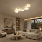 Deckenleuchte im modernen Metallring-Cluster-Design