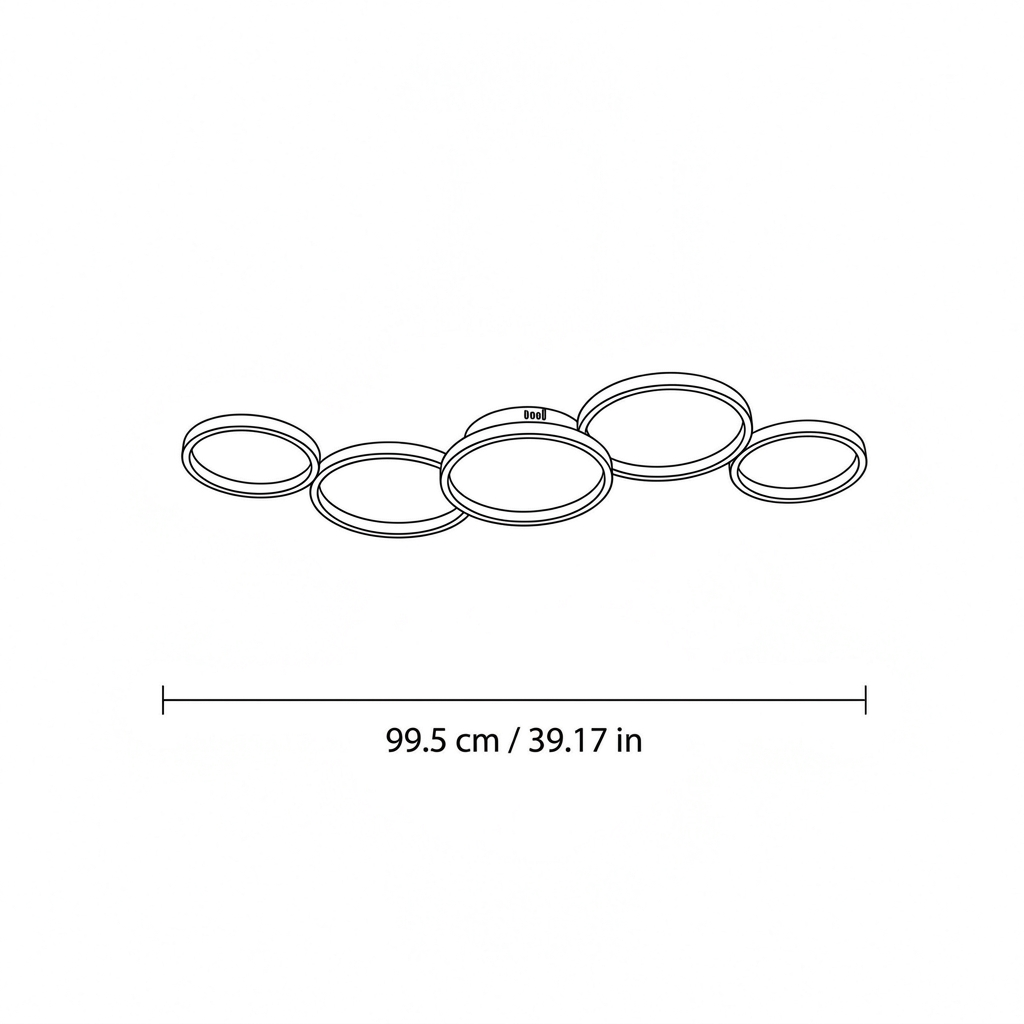Deckenleuchte im modernen Metallring-Cluster-Design